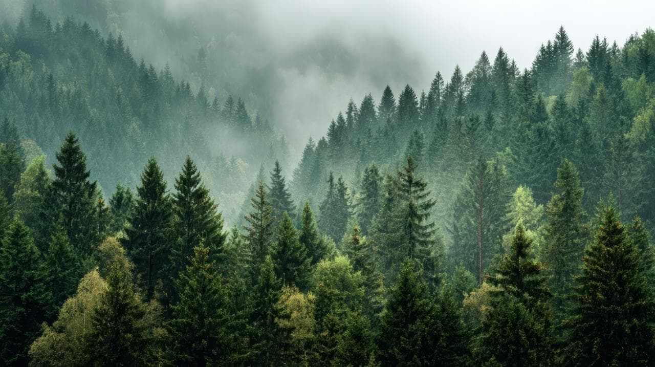 Tåkete norsk granskog